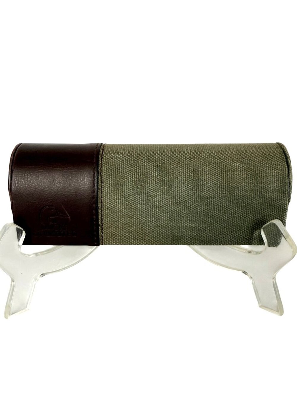 Vintage Ducks Unlimited Canvas Glasses Case Olive Green Tri Fold Magnetic Clam